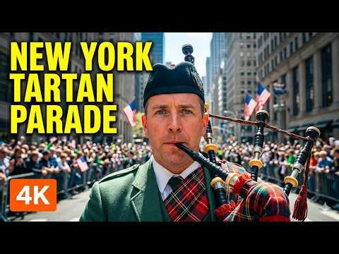 I Can't Believe This Sound! 🏴󠁧󠁢󠁳󠁣󠁴󠁿 THOUSANDS of Bagpipes RUMBLING in New York Streets [4K ASMR]