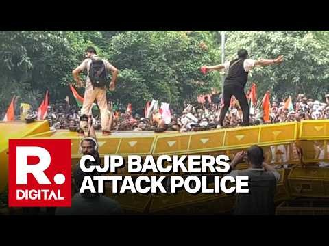 CJP Protests Turn Violent: Policeman Attacked, Barricades Overturned | Breaking News