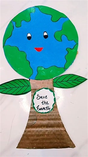 🌎 Earth Day Craft Ideas for School DIY Save Earth Model #save earth #trending# Vairal#Short#Yt short