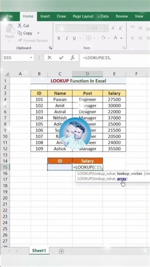 Lookup Function in Excel #exceltricks #exceltips #exceltutorial #explorar #shorts #shortfeed #short