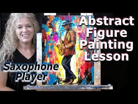 SAXOPHONE PLAYER - Learn How to Draw and Paint with Acrylics - Painting Easy for Beginners
