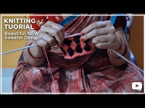 Beautiful Two-Color Knitting Design for Sweaters | Easy Knitting Tutorial