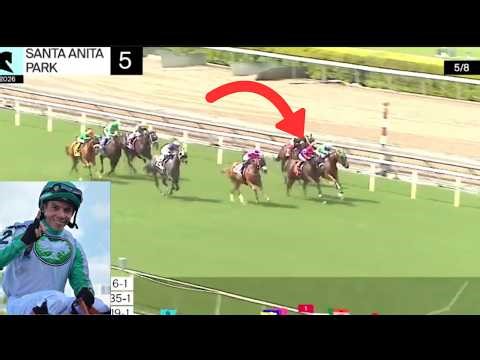EMISAEL JARAMILLO HACE LO IMPOSIBLE PARA GANAR ESTA CARRERA// SANTA ANITA EL NUEVO PATIO DEL LOBO.