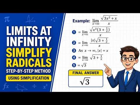 Limits at Infinity: √((4x² + x) - 2x) / x | Divide by x Method (Step-by-Step)