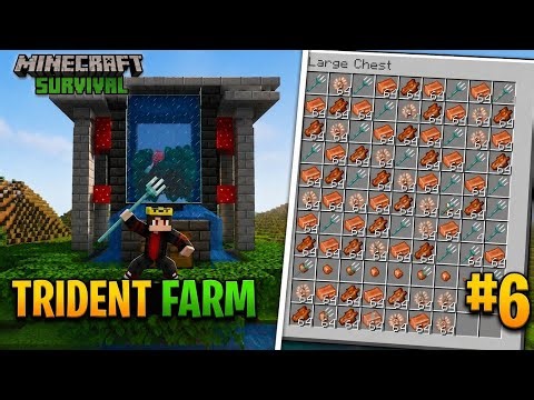 Minecraft Survival Trident Farm 🔱 Unlimited Loot + XP || #minecraft #trident #viral 