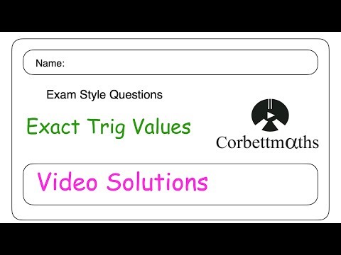 Exact Trig Values Answers - Corbettmaths