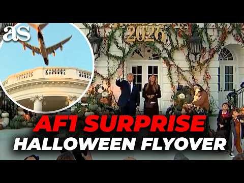 Trump caught OFF GUARD as Air Force One makes a SURPRISE HALLOWEEN FLYOVER over the White House