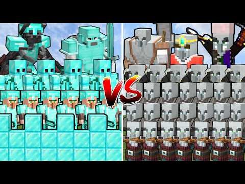 ILLAGER ARMY vs DIAMOND CASTLE | Minecraft Mob Battle