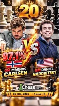 GM Magnus Carlsen vs GM Daniel Naroditsky | 3+0 Blitz Match | Jul 24, 2025 #shorts
