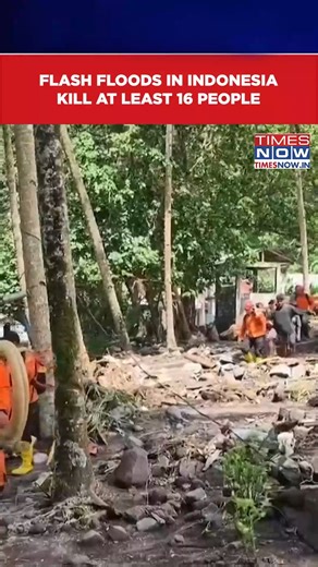 Flash Floods In Indonesia Kill At Least 16 People | Homes Sweep Away, Rescue Op Underway | TIMES NOW