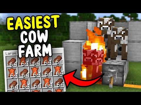 EASIEST COW Farm Minecraft Bedrock 26.1/1.21+!