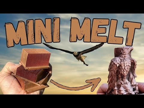Solid Copper Eagle Casting - ASMR Metal Melting - Copper Heatsink Casting - BigStackD