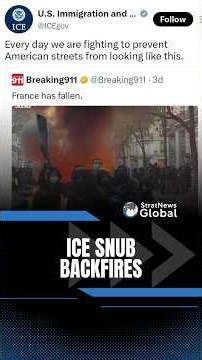 ICE tries mocking France after protests; Gets schooled by French Foreign Ministry and the internet