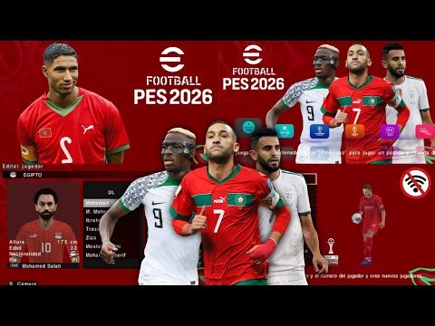 eFOOTBALL PES 2026 PPSSPP AFCON EDITION NEW UPDATE 2025/26 LATEST TRANSFERS, KITS & UPDATED FACES