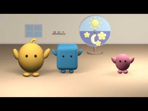 Day and Night for Toddlers ☀️🌙 Wake Up, Play, Sleep! Calm Song for Babies | Baby Clay Moves 136