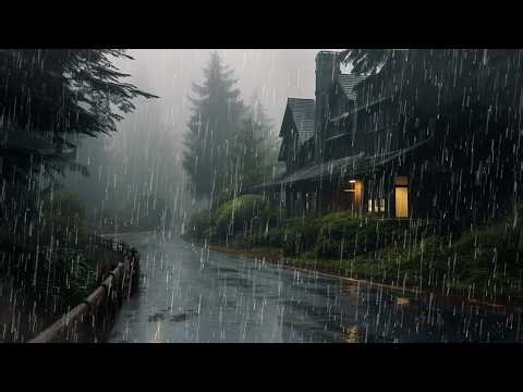Heavy Rain on a Tin Roof for Sleeping - Sleep Instantly with Rain Sounds & Thunder at Night