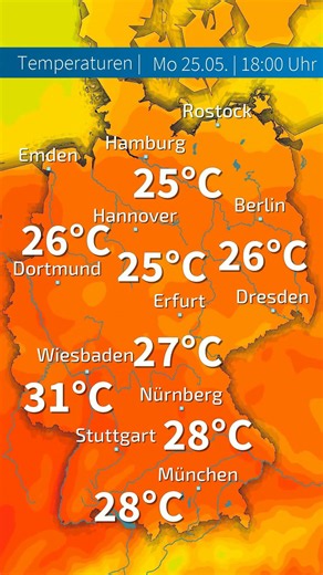📊 2-Meter-Temperatur fallen hochsommerlich heiß aus! ACHTUNG: #HEAT #news #weather y #shortvideo