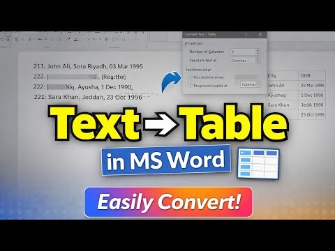 Convert Random Text to Table in MS Word (Step-by-Step Tutorial) | Clean Data Instantly!