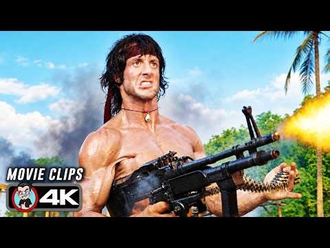 Every Fight Scene From the Original RAMBO Trilogy 🔥 4K