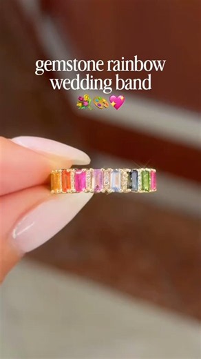 Gemstone Rainbow Wedding Band 🌈 | Luxury Multi Color Eternity Ring Collection 2026