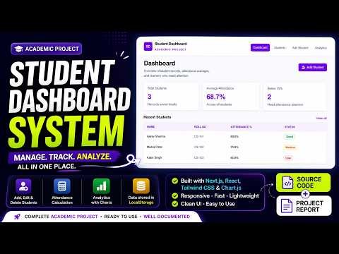 Student Dashboard System (Next.js + React) | Full Project + Source Code