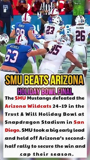 SMU wins 24–19 over Arizona #nfl #breakingnews #americanfootballteam