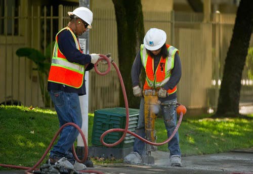 PG&E burying power lines along Eureka Way, Highway 299
