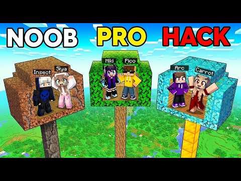 NOOB vs PRO vs HACKER : TREE House Battle With my Girlfriend in Minecraft!