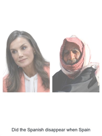 Did the Spanish language disappear when Spain became Muslim?