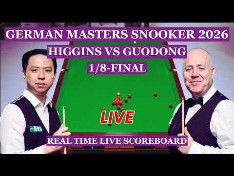 John Higgins vs Xiao Guodong Live Scores | German Masters Snooker 2026 1/8-Finals