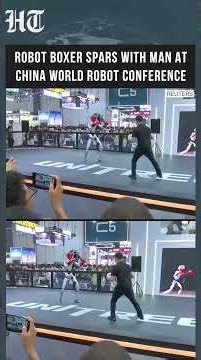 Humanoid Robot Spars With Man As China Showcases Latest Robotics Technology | #shorts