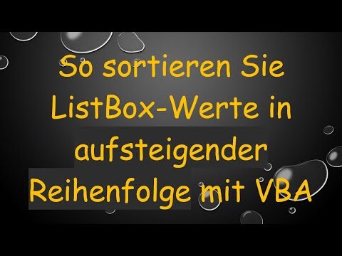 So sortieren Sie ListBox-Werte in aufsteigender Reihenfolge mit VBA