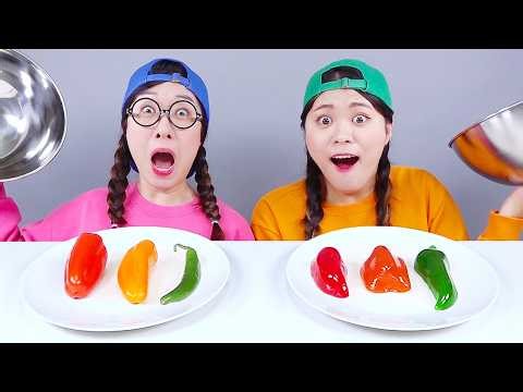 Real VS Chocolate Food Challenge DONA
