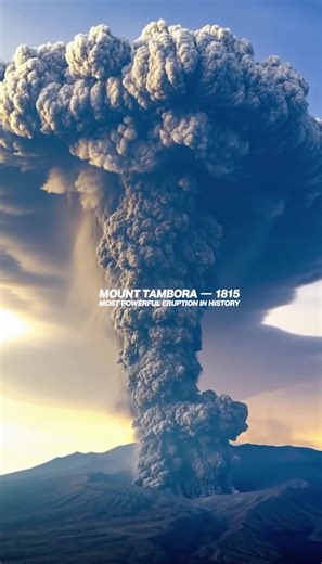 🌋 TOP 5 MOST VIOLENT EXPLOSIVE VOLCANIC ERUPTIONS EVER 🌋 In just seconds, mountains can erase cities, darken skies, and change the climate of the entire planet. These weren’t lava shows these were pressure-driven explosions so powerful the sky itself collapsed. 1️⃣ Mount Tambora (1815) The most powerful eruption in recorded history. Ash circled the globe, triggering the Year Without a Summer. 2️⃣ Mount Pinatubo (1991) A towering ash column collapsed repeatedly, unleashing deadly pyroclastic fl