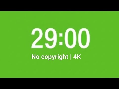 29 Minute Countdown Green Screen 1740 Seconds Timer Chroma Key 4K UHD Editing Overlay | No Copyright
