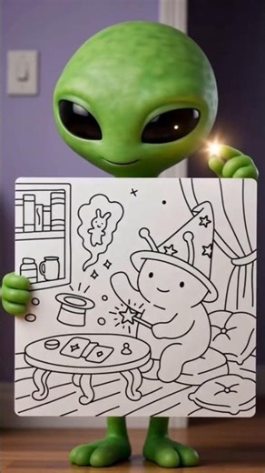 POV: an alien finishes your coloring page 👽✨ #shorts #coloringbook