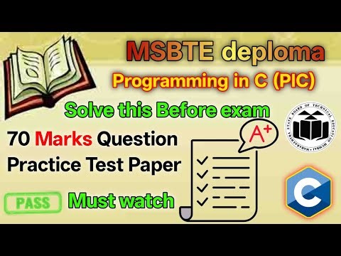 PIC Programming in C Expected Paper 2026 | Full 70 Marks Practice Test Solve it with in 3 hour's