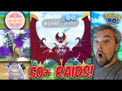 Over 50 Shiny Lunala & Shiny Shadow Giratina Raids & THIS Is What We Got! (Pokémon GO)