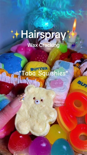 100 layers of hairspray layer.. ✨⭐️ #waxcracking #squishy #asmr #asmrsounds #butter HAIRSPRAY WAX CRACKING BUTTER SQUISHY