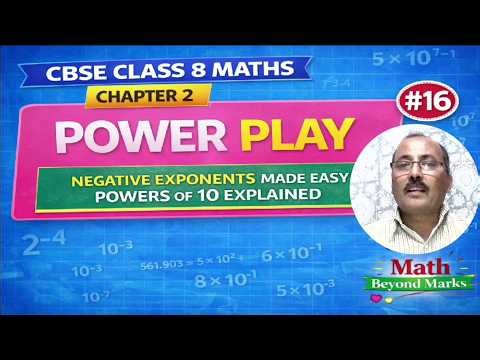 CBSE Class 8 Maths- Chapter 2- Power Play- Negative Exponents and Powers of 10
