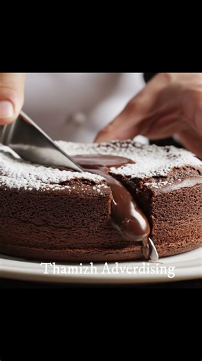 Perfect Chocolate Lava Cake 🍫 | When You Cut It… Chocolate Explodes!