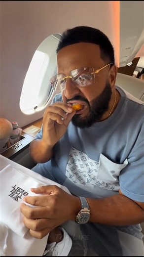 Private Jet ✈ DJ Khaled - Eating Chicken nuggets and Caviar #shorts