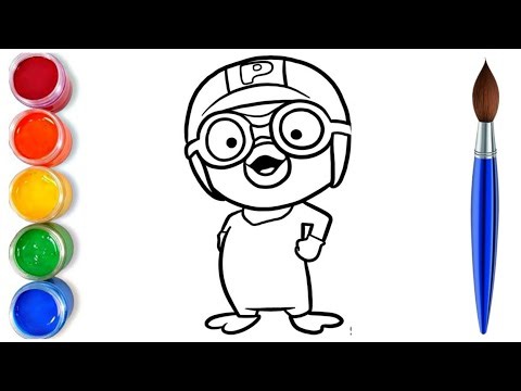 How to draw cute pororo | easy drawing step by step