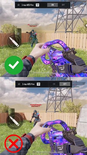 Why 1-tap ADS fire to Chopper Heavy Handle? 1-tap ADS fire On vs Off Setting in COD Mobile