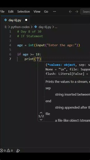 Python If Statement Explained in 20 Seconds 🚀 | Day 8 of 30 | Python for Beginners