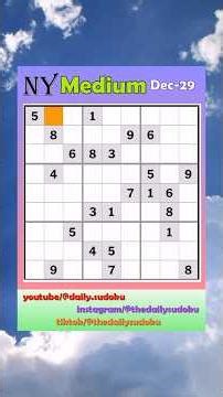 The New York Times Daily #Sudoku 2025-12-29 Medium #puzzle #games #education #braingames