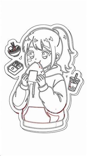 Easy Anime Girl Drawing: Onigiri & Boba! with Chillify