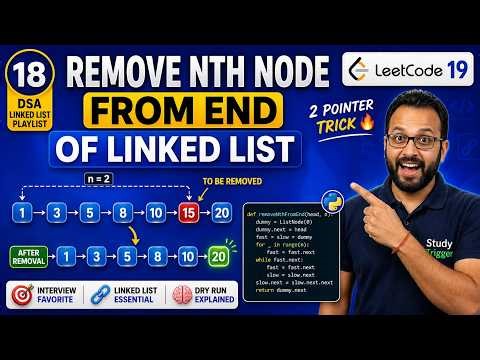 Remove Nth Node From End of Linked List (LeetCode 19) | 2 Pointer Trick 🔥 Python