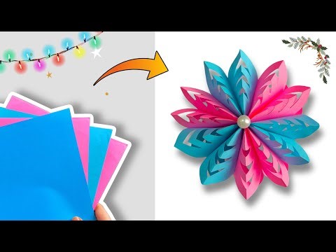 How to Make a 3d Snowflake out of Paper For Beginners ❄️| DIY Christmas Paper Craft