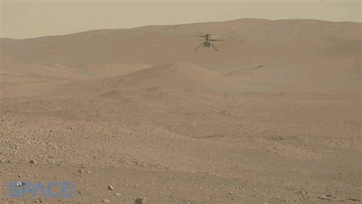 Mars helicopter Ingenuity takes off and spins as Perseverance watches